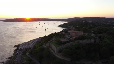 Citadel-maritime-museum-Saint-Tropez-sunrise-aerial-view-bay-Canebiers